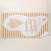 With Love Sanibel Island Junonia Beach Towel ビーチタオル (正面)