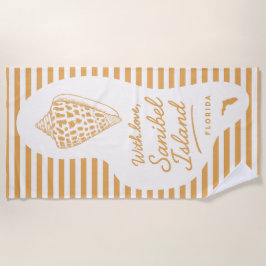 With Love Sanibel Island Junonia Beach Towel ビーチタオル