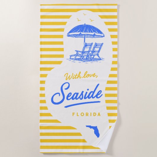 With Love Seaside Beach Towel ビーチタオル (正面)