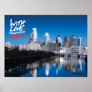 'With Love' Skyline Poster, 18" x 24" ポスター