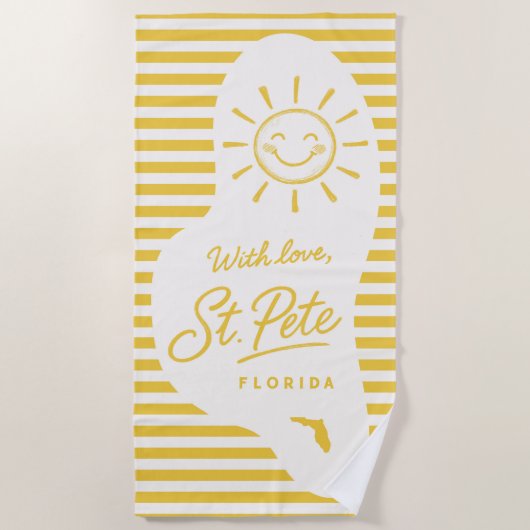 With Love St Pete Beach Towel ビーチタオル (正面)