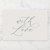 With Love Wedding Bottle Label – Minimal Sage Gree スパークリングワインラベル (シングルラベル)