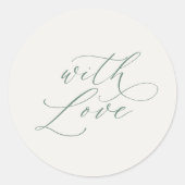 With Love Wedding Favor Stickers  ラウンドシール (正面)
