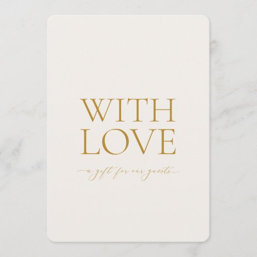 With Love Wedding Favors Sign Card 招待状 (正面)