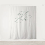 With Love Wedding Photo Backdrop Banner タペストリー (正面)