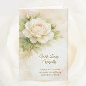 With Loving Sympathy Christian Ivory Floral  カード