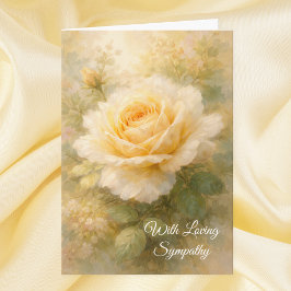 With Loving Sympathy Yellow Rose Christian Prayer カード