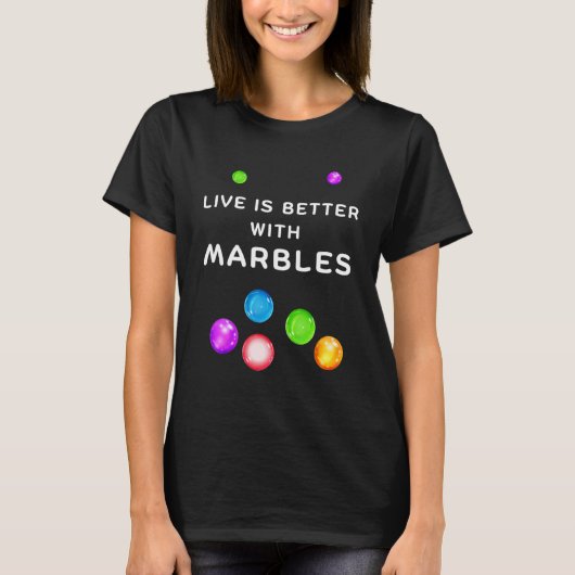 WITH MARBLES for marble players Tシャツ (正面)