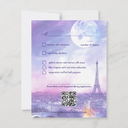 With menu Amour Éternel RSVP Card  (裏面)