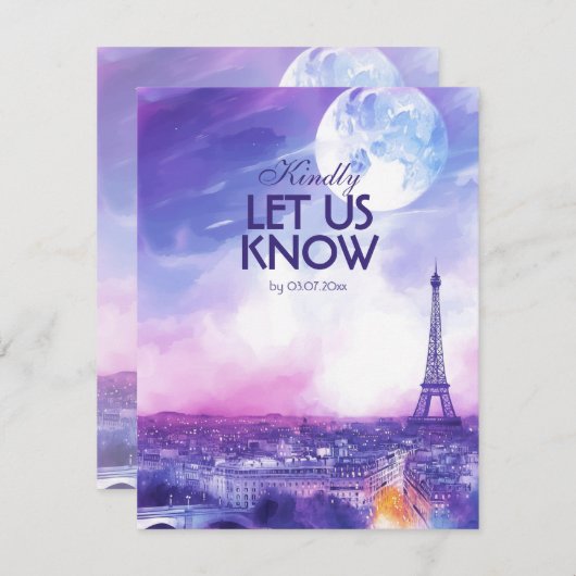 With menu Amour Éternel RSVP Card  (正面/裏面)