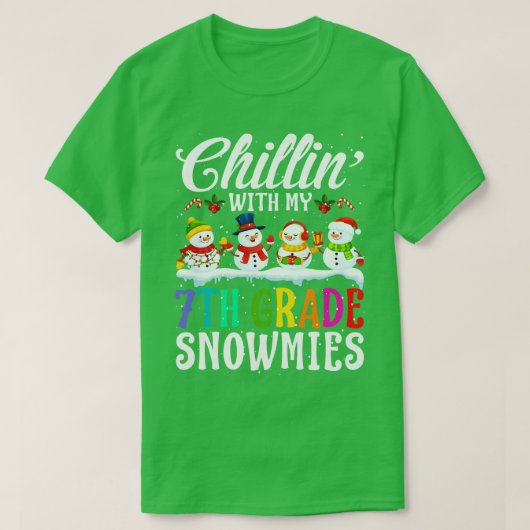 With My 7Th Grade Snowmies先生クリスマスGi Tシャツ (デザイン正面)