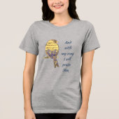 With my song I praise Him Bible Scripture Bird トライブレンドTシャツ (正面)