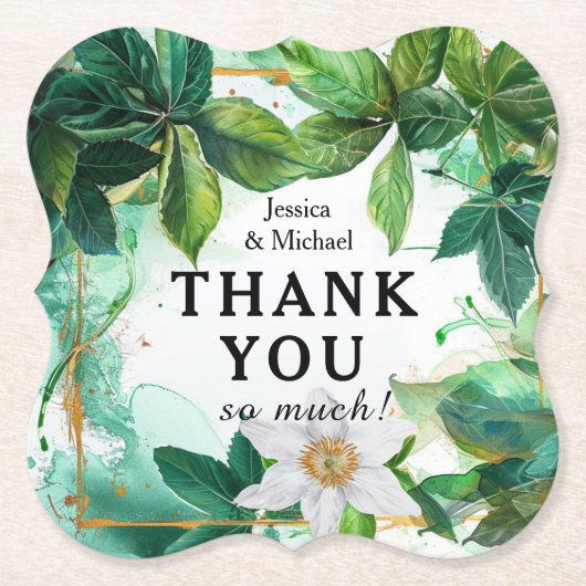 💍With names Thanks You Passiflora Serenity ペーパーコースター (正面)