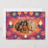 With Photo & custom text  Lotus Light card 招待状 (正面)