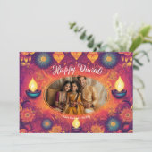 With Photo & custom text Lotus Light card 招待状 (スタンド正面)