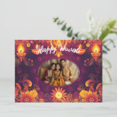 With Photo & custom text Rangoli Radiance card 招待状 (スタンド正面)