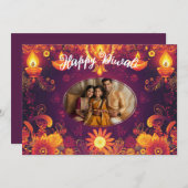 With Photo & custom text Rangoli Radiance card 招待状 (正面/裏面)