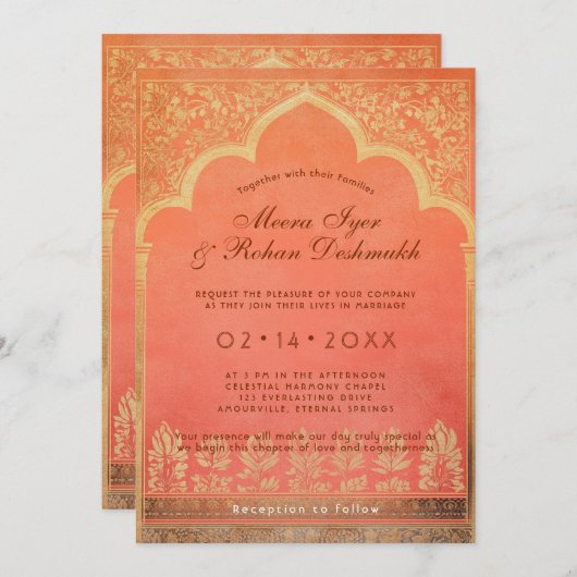 With photo Marigold調和 招待状 (正面/裏面)