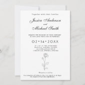 With photo Minimalist Timeless Bloom  Invitation 招待状 (正面)