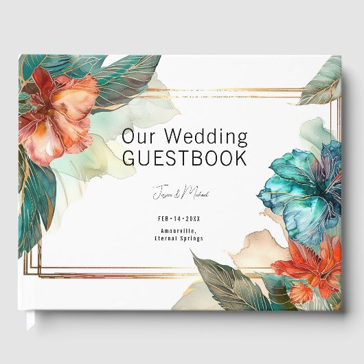 With photo teal Hibiscus Serenade Paradise ゲストブック (正面)