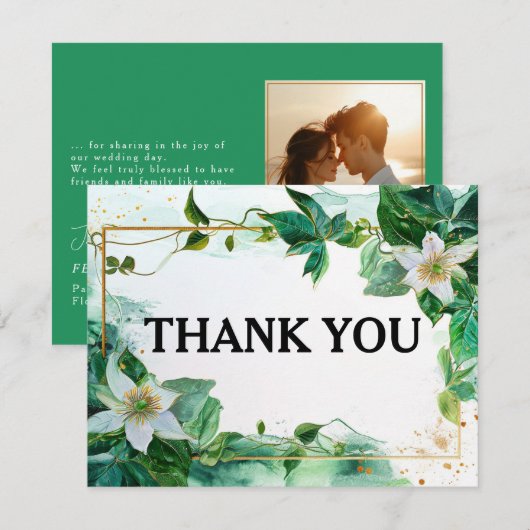 With photo Thank Thank You with Passiflora Serenit サンキューカード (正面/裏面)