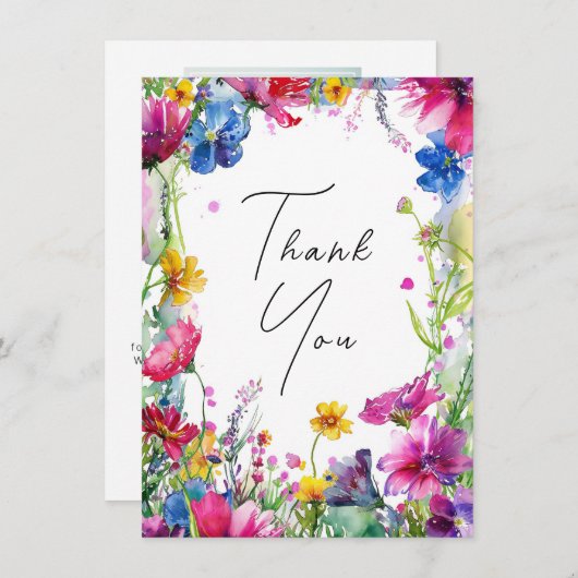 With photo Thank you Meadow開花集 サンキューカード (正面/裏面)