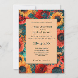 With photo🌻Sunflower and Poppy Reverie Invitation 招待状