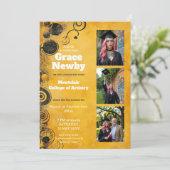 🎓With QR Artistic Flourish Graduation 招待状 (スタンド正面)