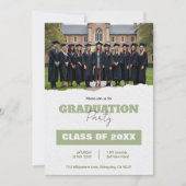 With QR code Class Year Photo Grad Party Invite 招待状 (正面)