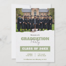 With QR code Class Year Photo Grad Party Invite 招待状