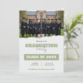 With QR code Class Year Photo Grad Party Invite 招待状 (スタンド正面)