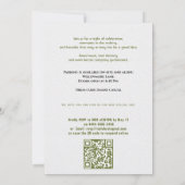 With QR code Class Year Photo Grad Party Invite 招待状 (裏面)