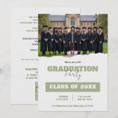 With QR code Class Year Photo Grad Party Invite 招待状 (正面/裏面)