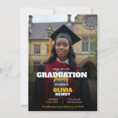 🎓With QR code Modern Grad Party 招待状 (正面)