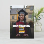 🎓With QR code Modern Grad Party 招待状 (スタンド正面)