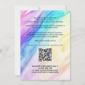 🎓With QR Code Rainbow Marble  Graduation Party 招待状 (裏面)