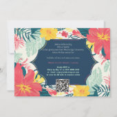 🎓With QR code Tropical Bloom Photo  招待状 (裏面)