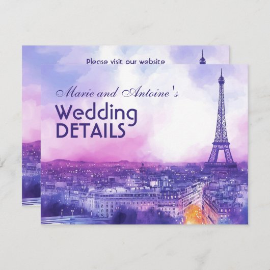 With QR code wedding details エンクロージャーカード (正面/裏面)