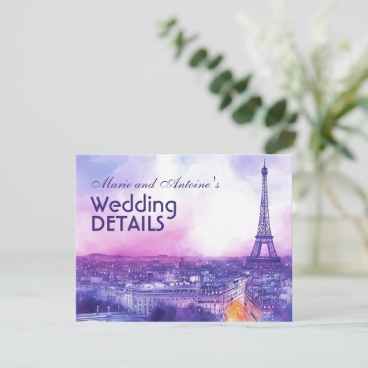 With QR code wedding details エンクロージャーカード (スタンド正面)