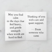 With Quiet Strength – MinimaliFolded Greeting Card カード (内部)