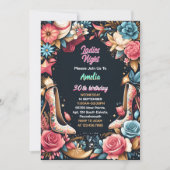 With Shoe スタイリッシュ Adult Ladies Night 30th Birthday 招待状 (正面)