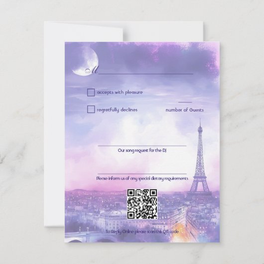 With Song Request Amour Éternel RSVP Card  (裏面)
