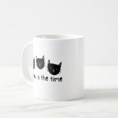 With the quote "Meow is the time" コーヒーマグカップ (正面左)