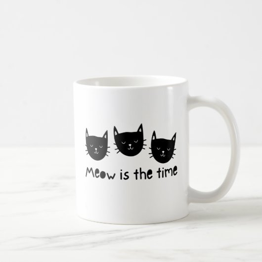 With the quote "Meow is the time" コーヒーマグカップ (右)