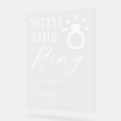 With This Ring Personalized Wedding アクリルサイン (傾斜)