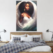 With You African American Angel聖なる書物、 経典 キャンバスプリント (インサイチュ (寝室))