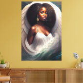 With You African American Angel聖なる書物、 経典 キャンバスプリント (インサイチュ (リビング))