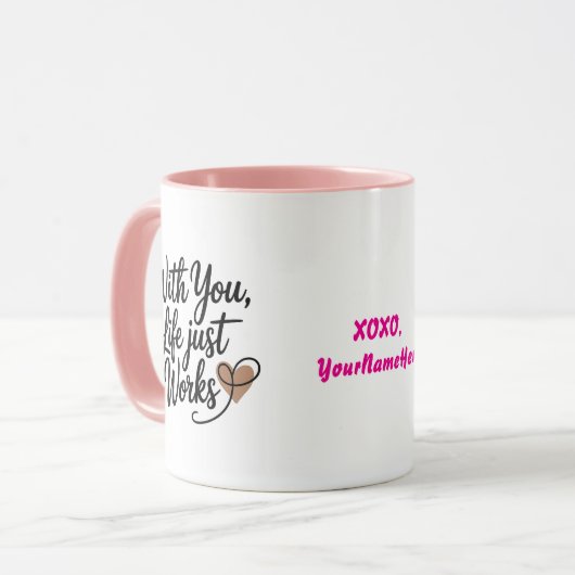 With You Life Just Works Personalized Mug マグカップ (正面左)