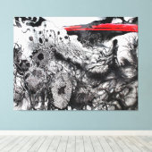 Withering Fields of the Crimson Dusk キャンバスプリント (インサイチュ (ウッドフロア))