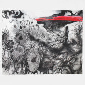 Withering Fields of the Crimson Dusk フリースブランケット (正面(横))